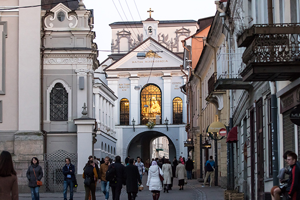Gate of Dawn and St. Theresa's church in Vilnius